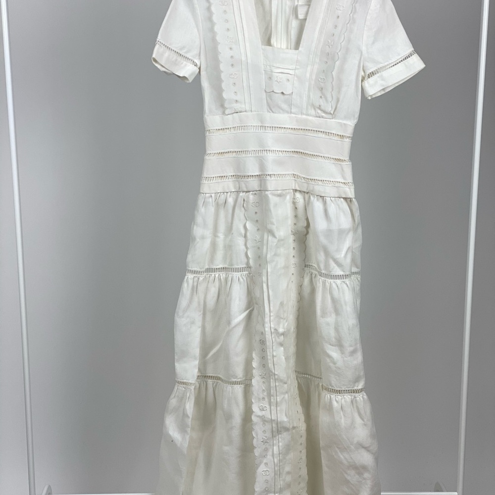chanel linen cc embroidered